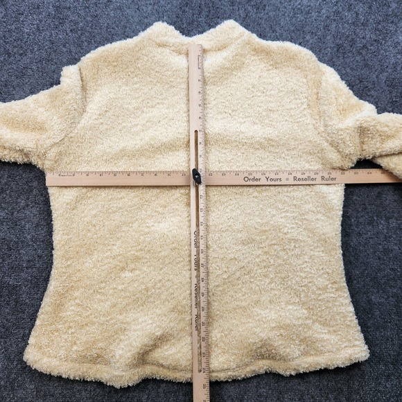 Ariat Jacket Womens XL Cream‎ Sherpa Fleece Snap Front Mock Neck Zip Pockets - Picture 4 of 7